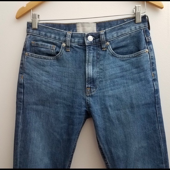 Everlane Blue Jeans Slim Capri Crop High Waist 24 - Picture 2 of 6